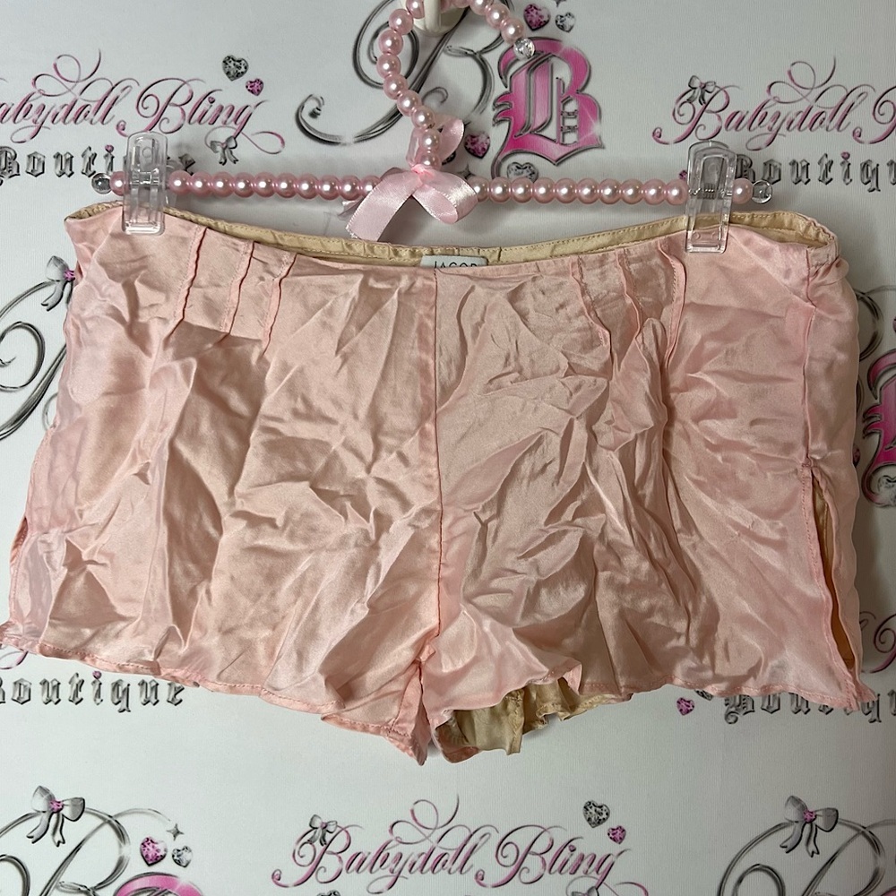 Jacob shorts silk mini shorts shiny light blush pink cream lined sexy cute